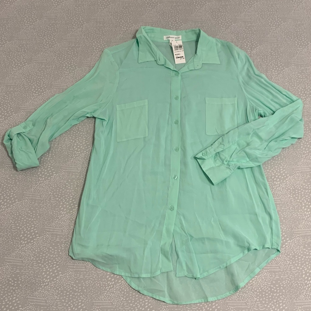 Long Sleeve Solid Woven Shirt